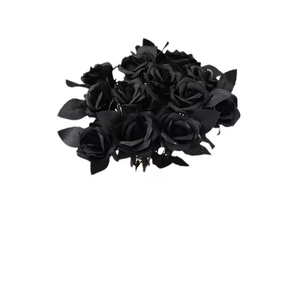 Rosa Negra Artificial de Estilo Gótico Oscuro para Decoración, Rosa Negra Artificial para Fiestas, Pascua, Halloween - Product Image 5
