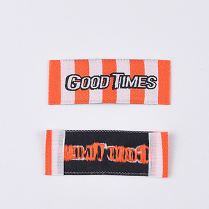 Etiqueta Tag tecida personalizada para vestuário Etiquetas tecidas algodão por atacado para vestuário - Product Image 5