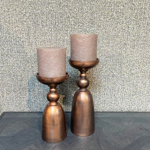 Bougeoir en aluminium antique doré pour la maison - Product Image 6