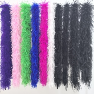 Venta barata 1ply 3ply 5ply Boa de avestruz de varios colores Boa de plumas de avestruz para ropa de baile vestido de novia accesorios decoraciones - Product Image 1