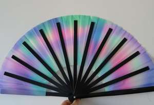 Abanicos Plegables de Bambú Ecológicos de 33 cm, Fáciles de Transportar, de Plástico, para Fiestas, Bodas, Promocionales, Pintados - Product Image 5