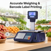 Zware-duty barcode-etiketprinter elektronische weegschaal 30kg voor Nigeriaanse openluchtmarkt, vlees- en graanverkoopkraam