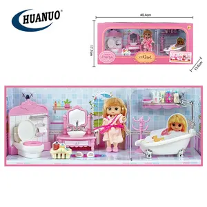 Petty doll set casa da gioco indoor play game bagno toy doll house for girls