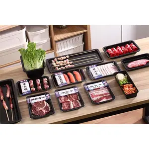Plateau rectangulaire en plastique PP de qualité alimentaire, personnalisé et haut de gamme, pour la viande, les Fruits et les légumes