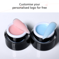 Kinnco 1kg Fournitures pour Ongles Professionnelles HEMA Free TPO Free Glitter Shimmer Hard Nail Extension Opaque Builder Gel 21 Couleurs