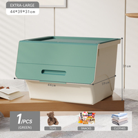 Boîte de rangement moderne en plastique PP pour chaussures et vêtements avec finition brillante – Organisateur domestique