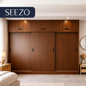 <span class=keywords><strong>Armadio</strong></span> <span class=keywords><strong>per</strong></span> Hotel con Specchio e <span class=keywords><strong>Ante</strong></span> <span class=keywords><strong>Scorrevoli</strong></span>, Stile Contemporaneo, Griglia di Ventilazione, Colore Legno Scuro - Product Image 1