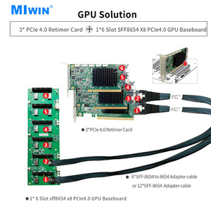 MIWIN Factory Price 6 Slots Pcie 4.0 GPU Baseboard X16 Slot Expansion 6-Slot Sff8654 Card GPU Expansion Card - Product Image 2