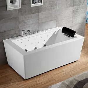 Bolande Freestanding massage bathtub with led light bubble