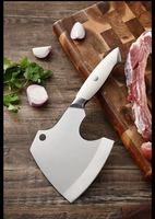 Couteaux de cuisine en acier inoxydable fabriqués à la main tête de hache marteau d'abattage hachoir hachette haute qualité couteau à os dur blanc