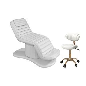 Modern White Base Leather Massage Table Spa Bed 3 Motors Electric Spa Beauty Luxury Lash Bbed - Product Image 1
