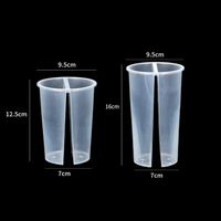 Vaso de Doble Cámara para Bebidas PET con Logotipo Personalizado para Tiendas de Bebidas, Soluciones de Compra al por Mayor
