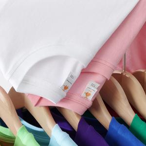 Kaus anak-anak grosir kaus katun dasar polos uniseks anak laki-laki karakter perempuan longgar lembut ukuran anak-anak - Product Image 1