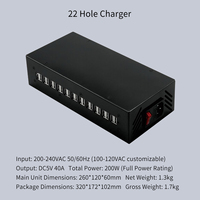 Lampe sans fil d'ambiance tendance pour restaurant/hôtel, chargeur rapide 10 ports, prise de courant, station de charge USB mondiale intelligente