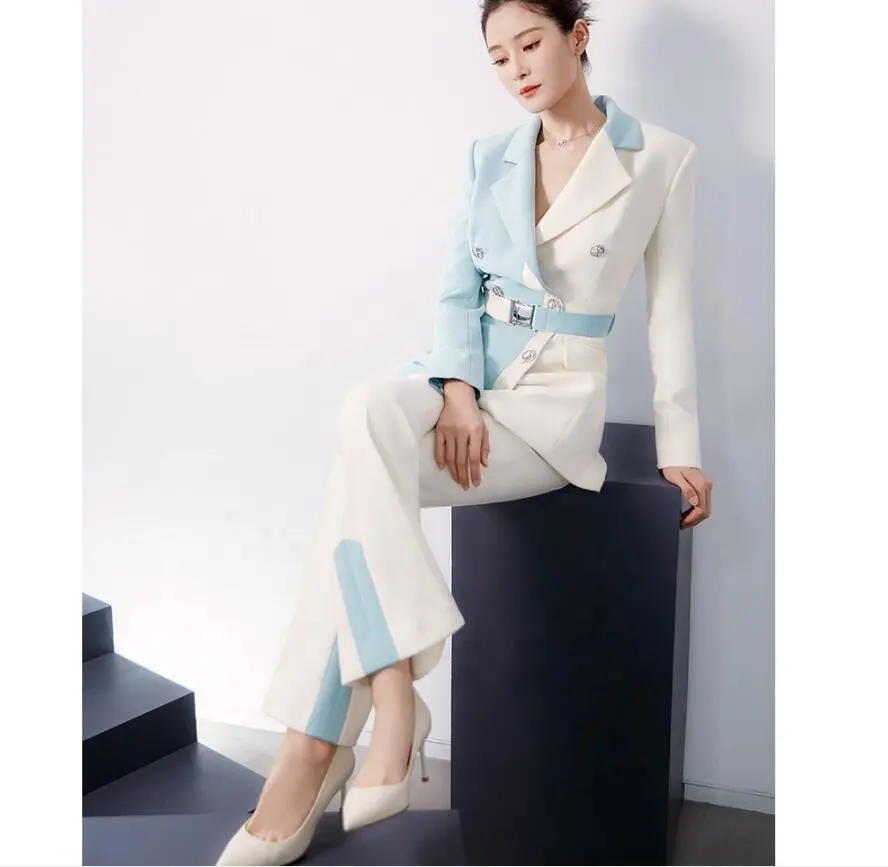 Spring elegant ladies suits jacket professional elegant white suits women high-level suit