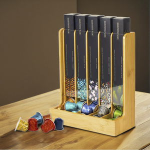 Bamboo <span class=keywords><strong>Coffee</strong></span> Pod Storage Organizer <span class=keywords><strong>Coffee</strong></span> <span class=keywords><strong>Capsule</strong></span> Holder Stand para Cozinha Bancada e Café Estações ou Barras - Product Image 1