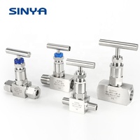 Mini 316 En acier inoxydable 1/4 "SS316 Panneau De Montage Forgé Intégral Compression Type D'angle à Double Virole Vanne À Pointeau