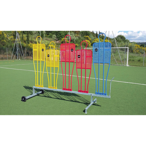 Chariot à roulettes pour 5 mannequins, 4 hauteurs réglables, en acier galvanisé, avec roues, équipement d'entraînement - Product Image 1
