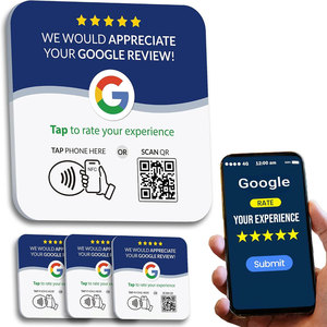 การ์ดรีวิว Google แบบกำหนดเองพร้อม NFC QR Code แตะเพื่อให้คะแนนประสบการณ์ ป้ายพลาสติกสำหรับธุรกิจ ป้ายคะแนน 5 ดาว - Product Image 1