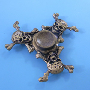 Fidget Spinner en métal 3D en forme de crâne, en alliage argenté antique, jouet pour adultes, design unisexe - Product Image 4