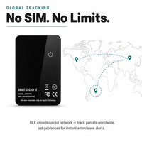 Traceur Bluetooth A691P Ultra-Mince en Forme de Carte, Localisateur Intelligent Sans Carte SIM, Longue Autonomie pour Logistique d'Actifs, Bagages, iOS, Android