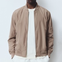 Blouson aviateur à col montant côtelé léger et classique pour homme