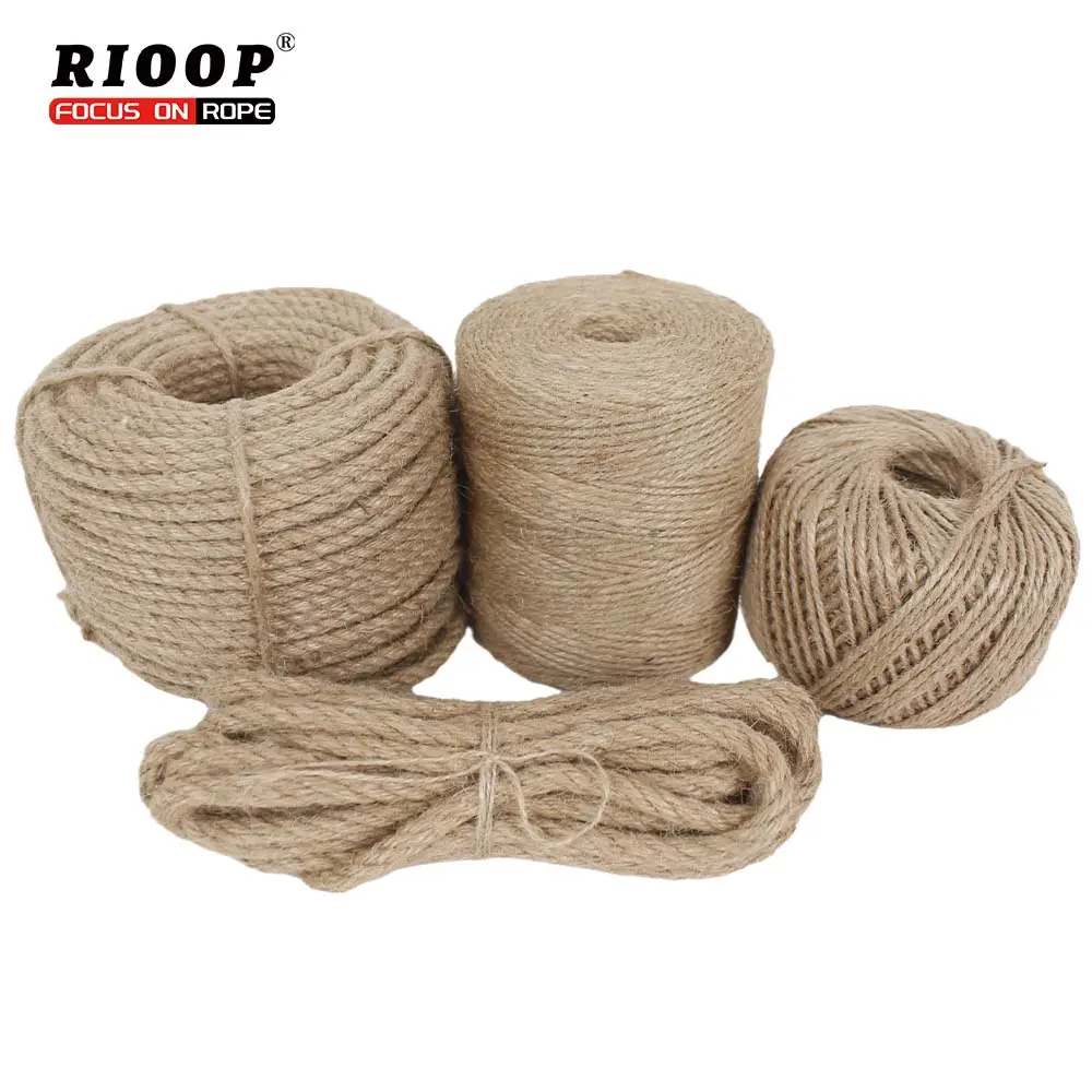 Koord Hennep 4Mm Dik Diy Handgemaakte Breien Vintage Touw Natuurlijke Kleur Linnen Rustieke String Ambachten Jute Touw Biologisch Afbreekbaar