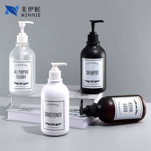 Minnie Plastic <b>Pump</b> <b>Bottles</b> 300ml 500ml For Shampoo Lotion Body Wash With Label Customizable - Product Image 1