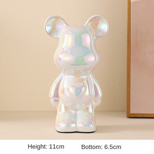 Mueble de <span class=keywords><strong>TV</strong></span> de cerámica de lujo de gama alta y estante de vino, adornos ligeros de lujo para sala de estar con decoración de oso, muebles para el hogar - Product Image 6