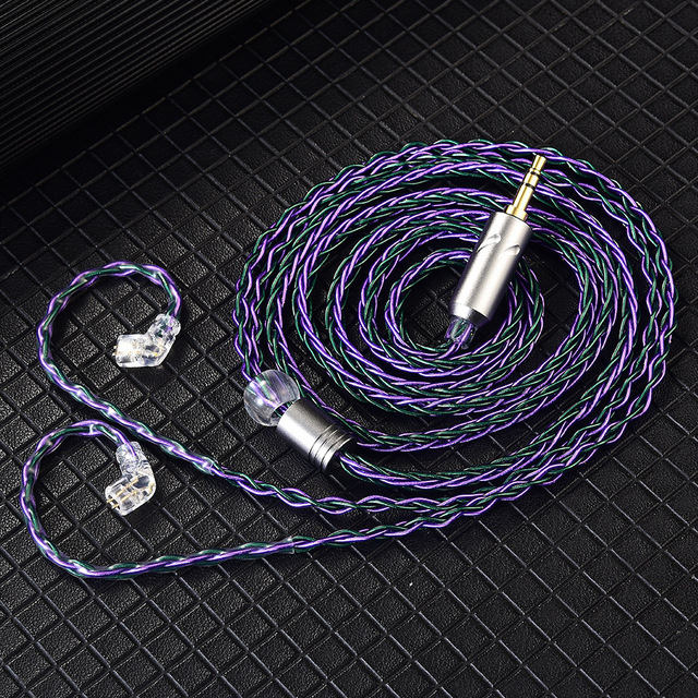 QKZ T1 Eight-Strand Oxygen-Free Copper Silver-Plated 2-Pin Headphone Upgrade Cable 35mm/075mm