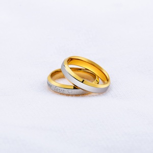 Squisito amante dei gioielli di moda placcatura in acciaio inossidabile scambio di nozze in <span class=keywords><strong>oro</strong></span> per sempre anelli d'amore - Product Image 4