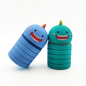 Trousse à crayons en silicone 3D cylindrique, motif dessin animé, la plus vendue, pour écoliers et enfants - Product Image 3