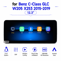 Système Linux 12,3 pouces avec CarPlay sans fil et Android Auto, spécialement conçu pour Mercedes-Benz Classe C GLC W205 X253 2025-2019, écran tactile