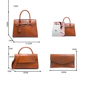 Bolso de mano de cuero en relieve de cocodrilo para mujer, bolsos de mano de diseñador de lujo para mujer, bolsos de cuero para mujer