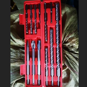 Jeu de 17/13/12/10/7 pièces de burins pour marteau perforateur avec tête de coupe en alliage YG8C, coffret combiné en plastique/aluminium/fer - Product Image 4