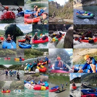 Packraft de Rafting Fluvial, Packraft de Kayak, Packraft Ultraléger en TPU pour Aventures Aquatiques