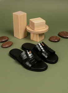 Sandales en cuir pour hommes de haute qualité avec semelle en caoutchouc antidérapante, semelle intérieure douce, pantoufles décontractées à la mode pour un confort quotidien - Product Image 2