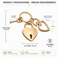 Nouveau Cadenas Mini Classique en Alliage de Zinc en Forme de Cœur, Breloque Cœur Pêche pour Sacs et Bagages