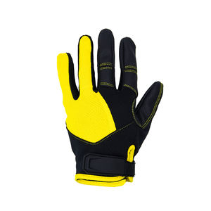 Gants de sport d'été personnalisables à doigts complets en cuir respirant antidérapant jaune noir pour moto équitation pêche - Product Image 3