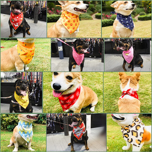 Pet Dog Cat Bibs Triangular <b>Scarves</b> Polyester Customizable Patterns For <b>Christmas</b> Halloween - Product Image 1