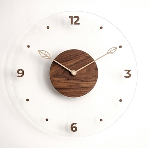 Minimalist Nordic 3D Wall <strong>Clock</strong> Creative Solid Wood Acrylic Glass Home Living Room Decorative <strong>Clock</strong> <strong>Art</strong> Style Design - Product Image 1