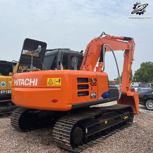 Excavatrice sur chenilles Hitachi 120 d'occasion, 12 tonnes, godet de 0,5 m³, marque japonaise d'origine, excavatrice de construction de taille moyenne, faible nombre d'heures, bon état - Product Image 2