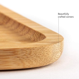 Assiettes à apéritif en bois de bambou léger avec support découpé pour verre à vin pour assiettes à <span class=keywords><strong>cocktail</strong></span>, dégustation de vin, fête, mariage, douche nuptiale - Product Image 6