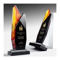 Color Printing Crystal Award Glass Trophy