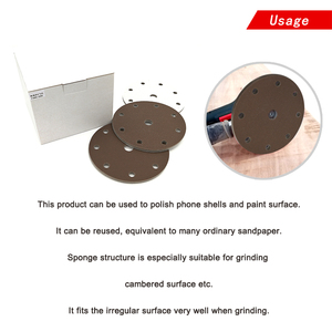 Disque de ponçage en mousse rouge de 6 pouces à 9 trous avec fixation auto-agrippante, abrasif, pour ponçage humide et sec, pour le polissage du métal et du bois - Product Image 5