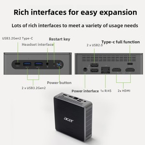 Máy tính Mini cho Acer Mini PC Intel Core I5-13500H mini máy tính để bàn máy tính tự cài đặt bộ nhớ trạng thái rắn - Product Image 3