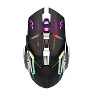 Ratón inalámbrico silencioso recargable BT USB mecánico de doble modo con retroiluminación para juegos, para PC, portátil, ordenador, gamer.