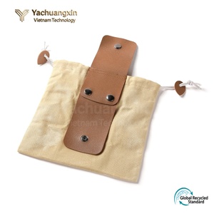 Bolsa de lona para herramientas, bolsa de almacenamiento para acampar al aire libre, con correa de cuero, color verde - Product Image 4
