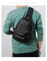 Nouveau sac de poitrine pour homme, style coréen, tendance, cool, sac bandoulière, sac de poitrine multifonctionnel, décontracté, en PU