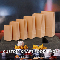 Sac de transport écologique, biodégradable, de luxe, réutilisable, durable, en papier kraft de qualité alimentaire, avec fermeture autocollante, impression offset pour pain |